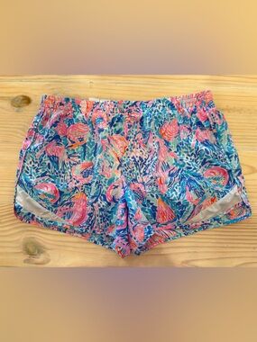 Lilly Pulitzer Luxletic Ocean Trail athletic running shorts Treasure Trove Large